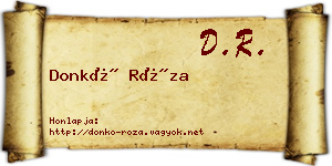 Donkó Róza névjegykártya